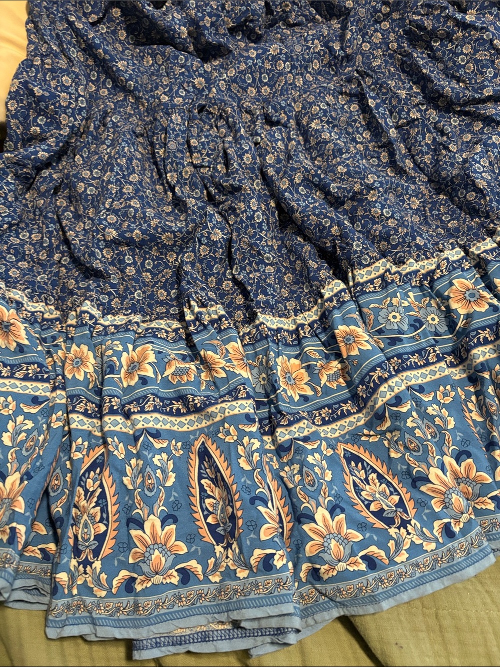 NATURAL LIFE Boho Floral Tiered Maxi Skirt M - Picture 4 of 6